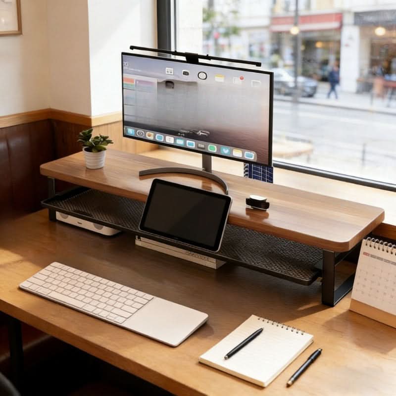 ElevatePro - Dual-Layer Monitor Stand with Convenient Storage