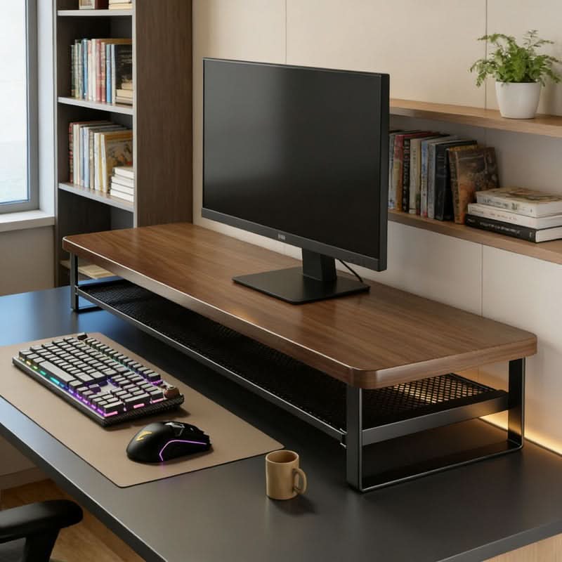 ElevatePro - Dual-Layer Monitor Stand with Convenient Storage