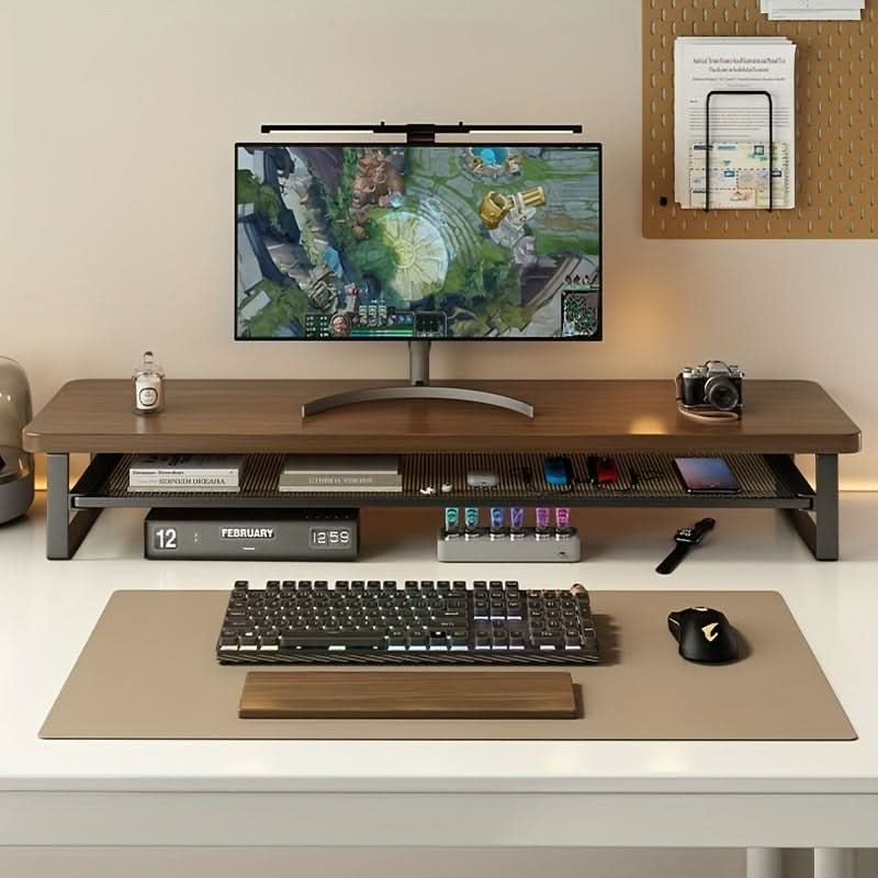 ElevatePro - Dual-Layer Monitor Stand with Convenient Storage