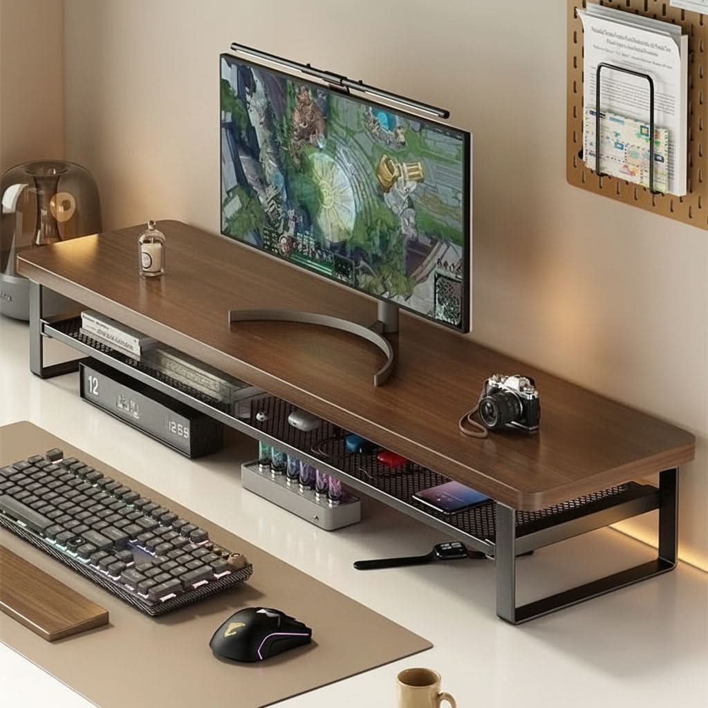 ElevatePro - Dual-Layer Monitor Stand with Convenient Storage