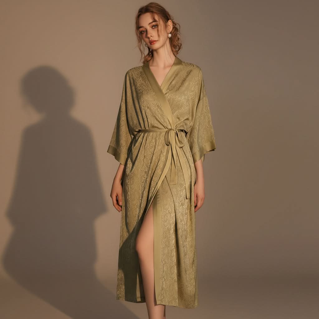 Serenity Wrap - Luxurious Satin Long Robe for Women