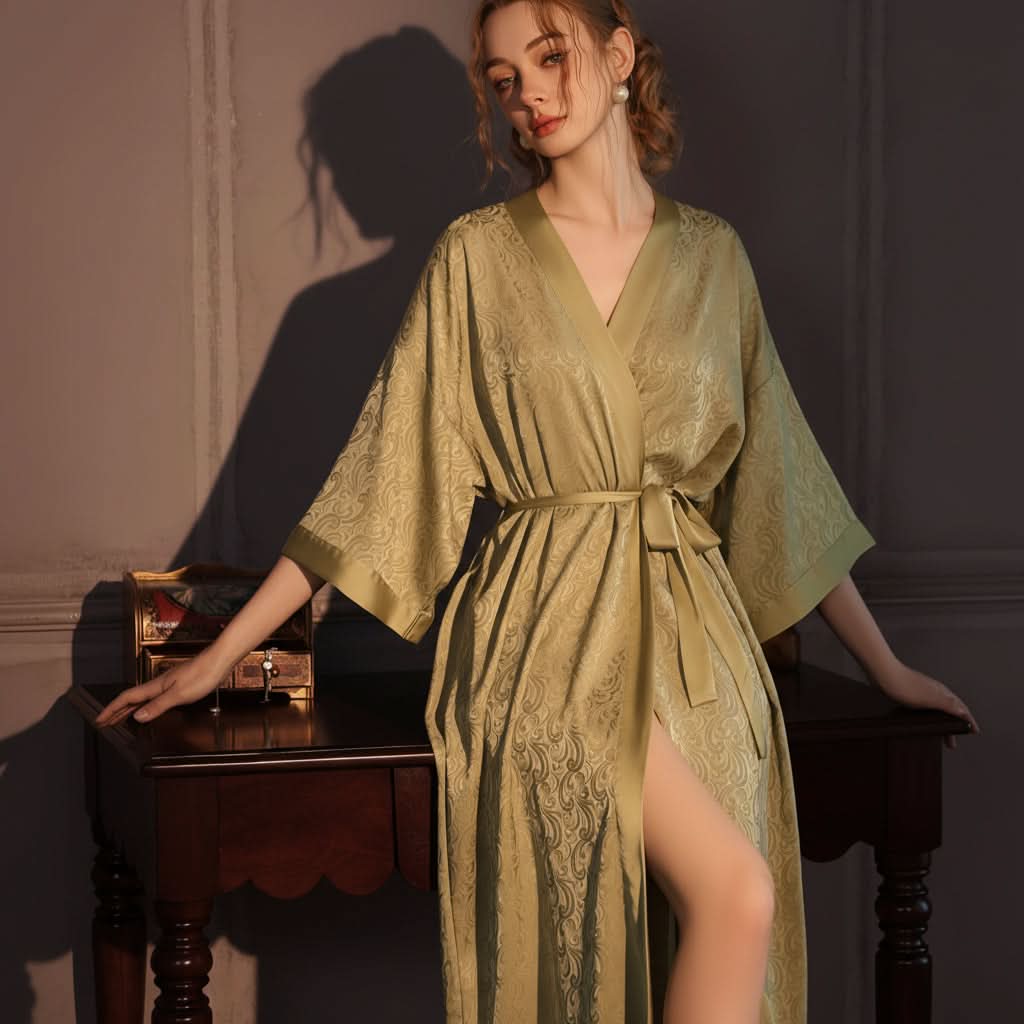 Serenity Wrap - Luxurious Satin Long Robe for Women
