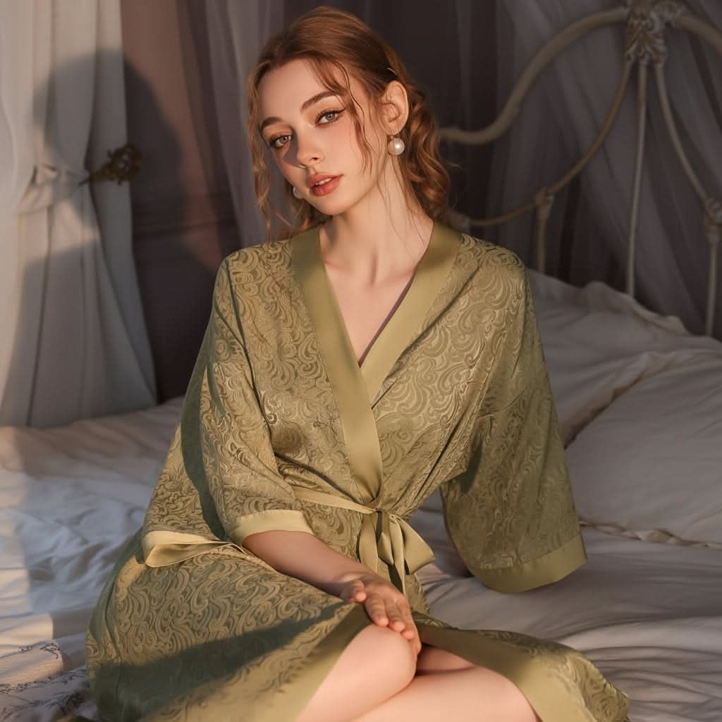 Serenity Wrap - Luxurious Satin Long Robe for Women