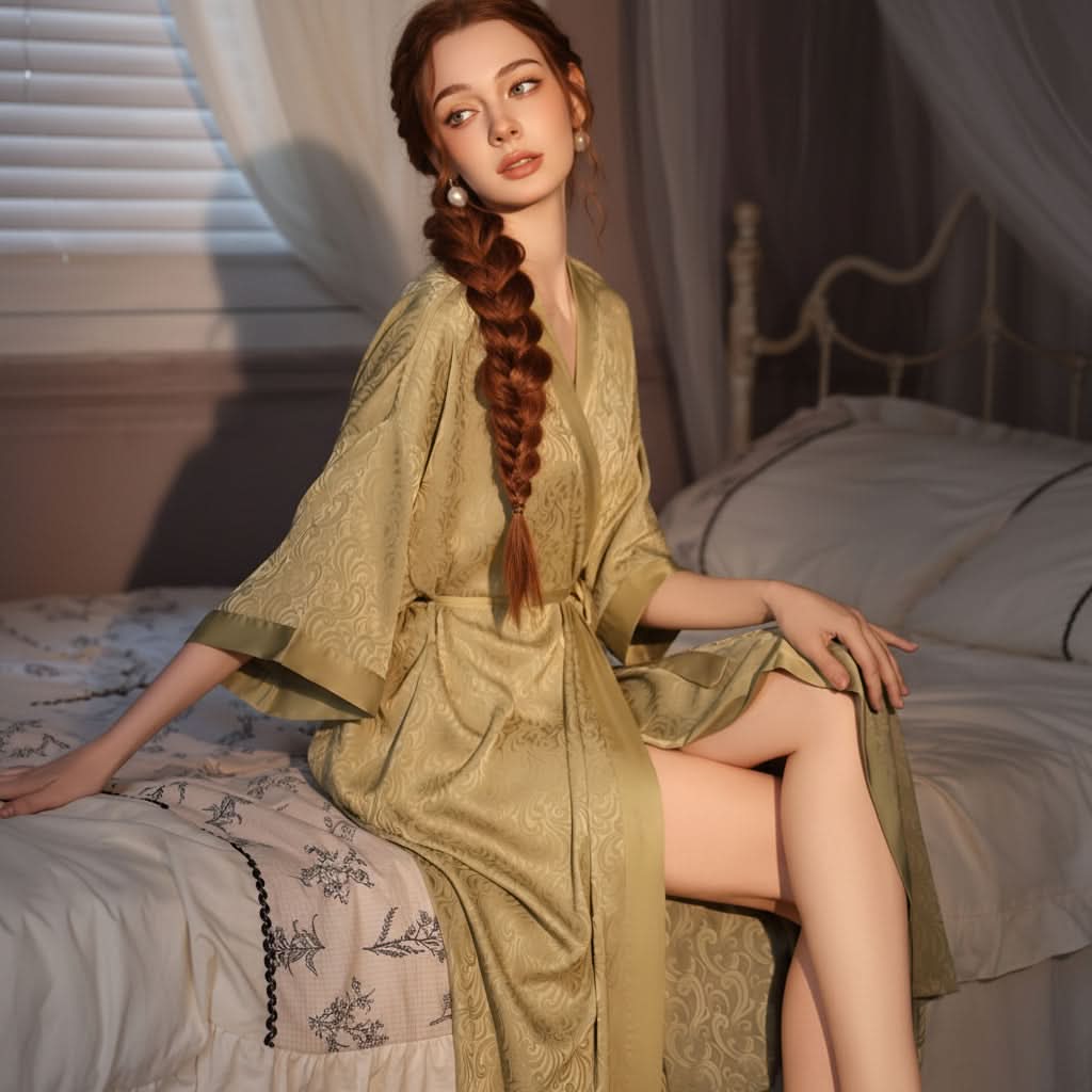 Serenity Wrap - Luxurious Satin Long Robe for Women