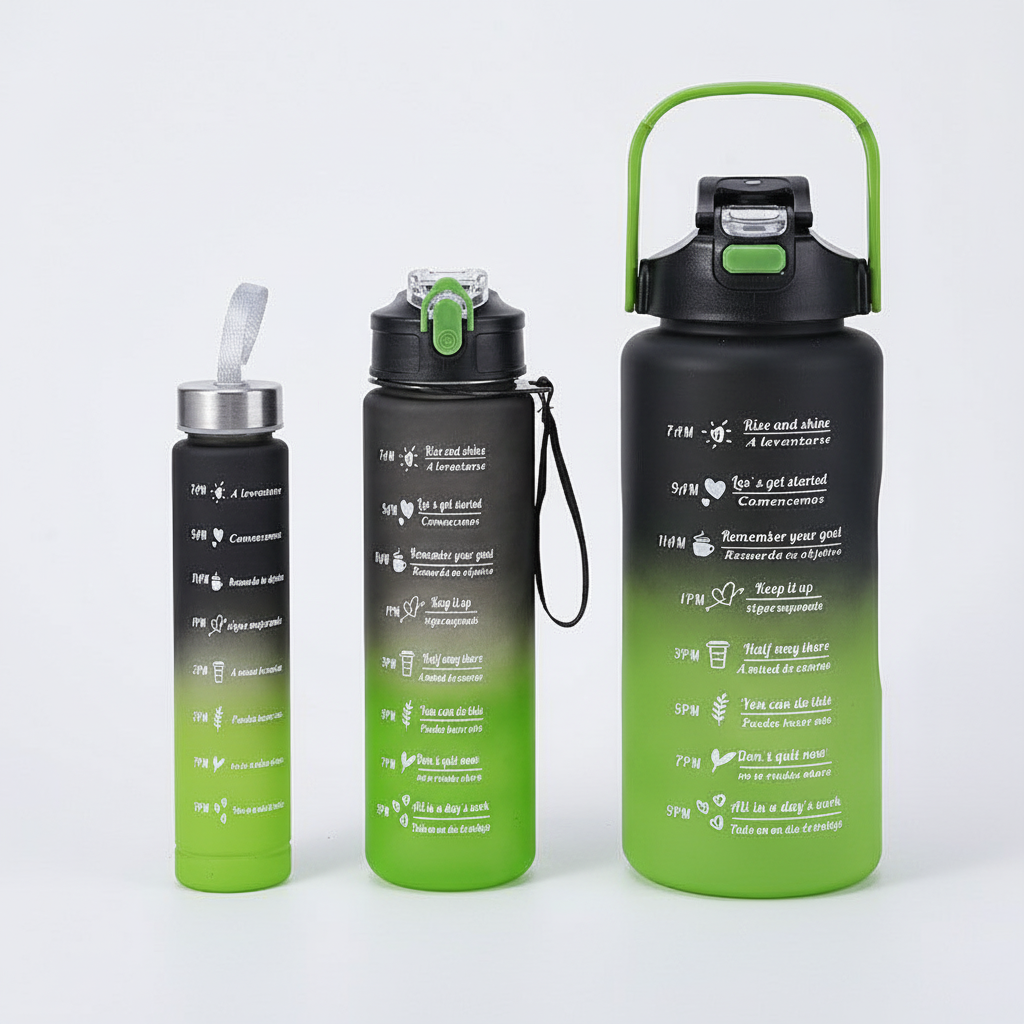 Time-Marked Motivational Water Bottle - Aqua Hydration Tracker