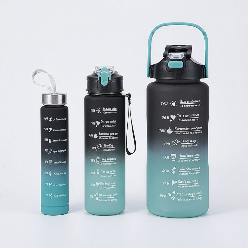 Time-Marked Motivational Water Bottle - Aqua Hydration Tracker