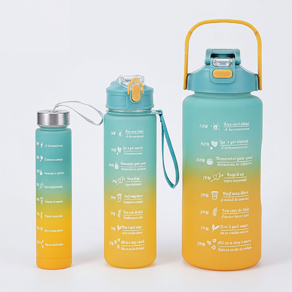 Time-Marked Motivational Water Bottle - Aqua Hydration Tracker