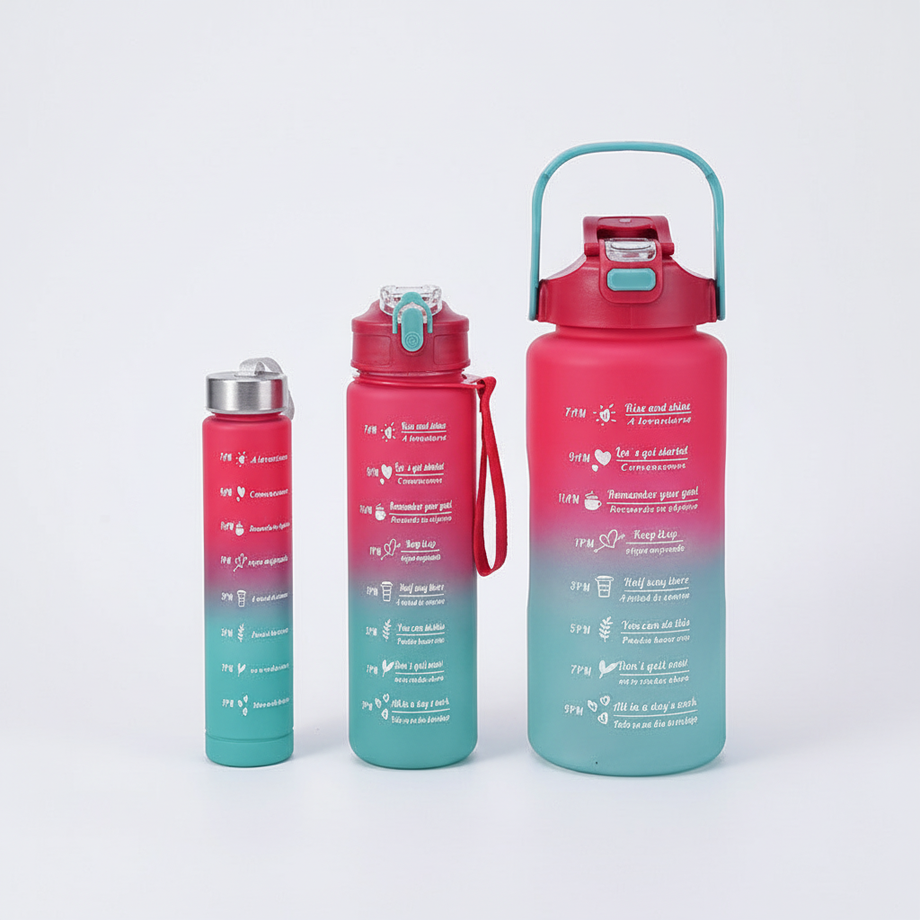 Time-Marked Motivational Water Bottle - Aqua Hydration Tracker