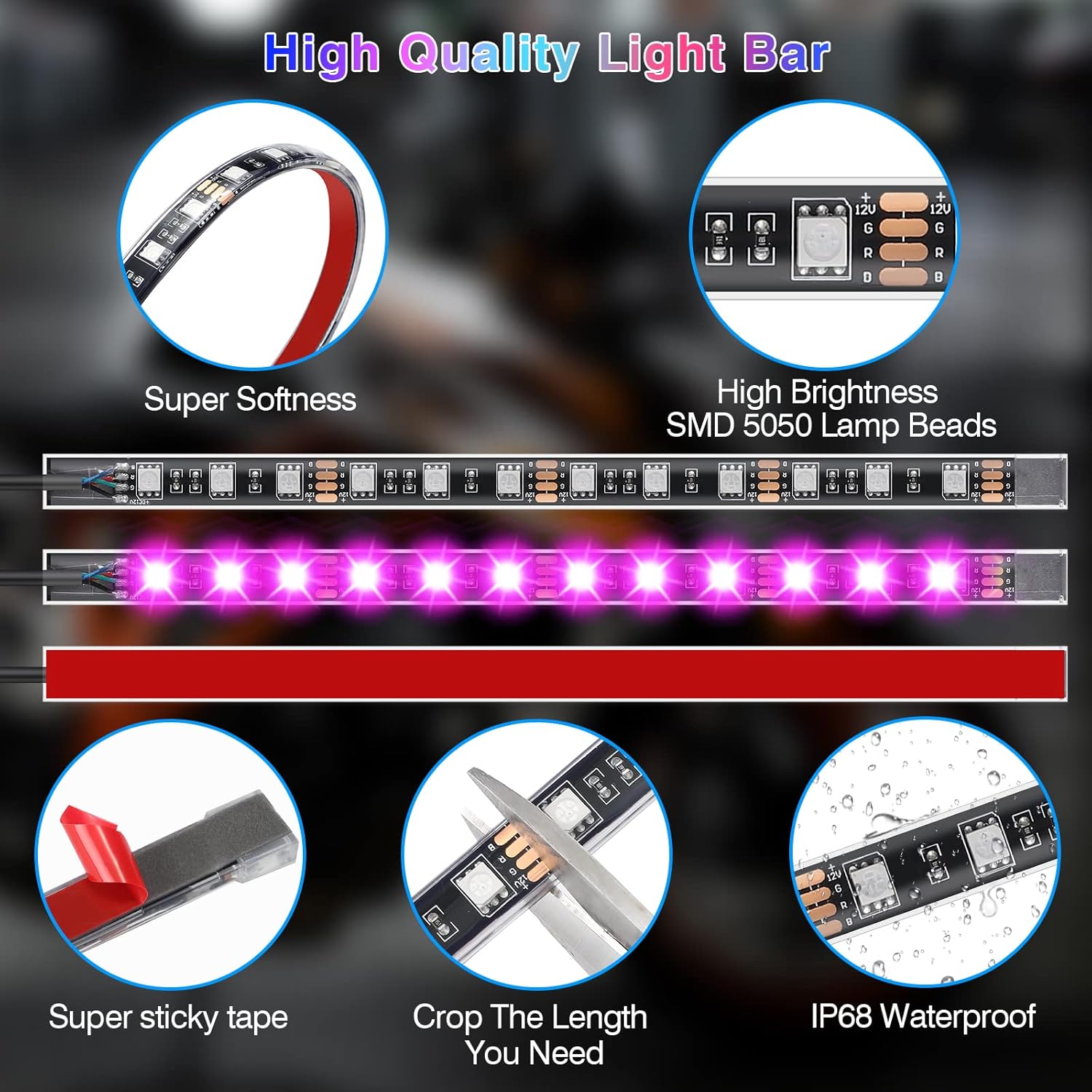 Illuminate Your Ride: 12-Piece Motorcycle LED Lighting Set