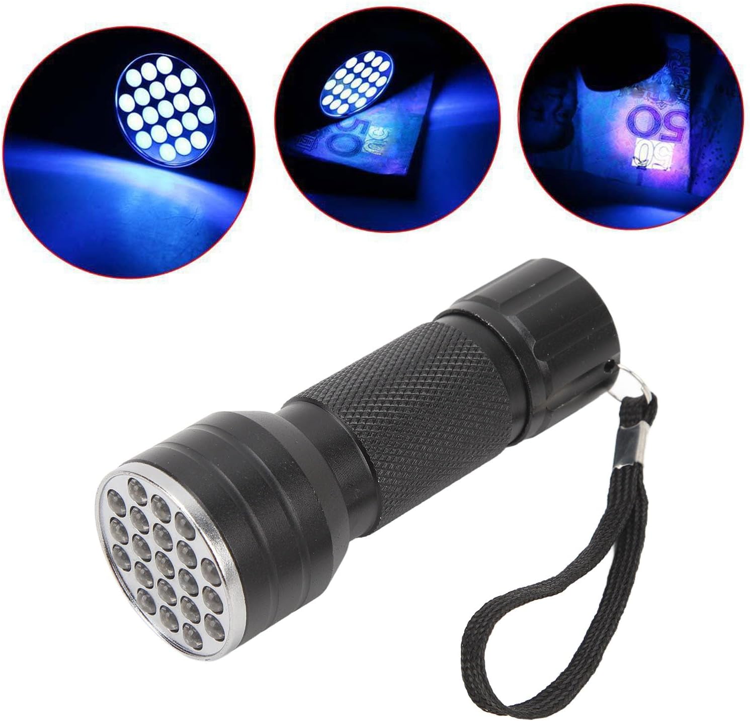 Compact 21-LED UV Detection Flashlight