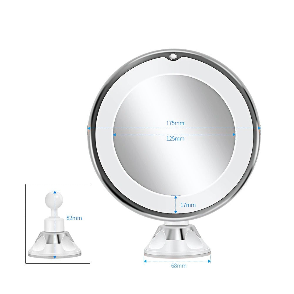 Illuminated Magnifying Beauty Mirror with Suction Mount