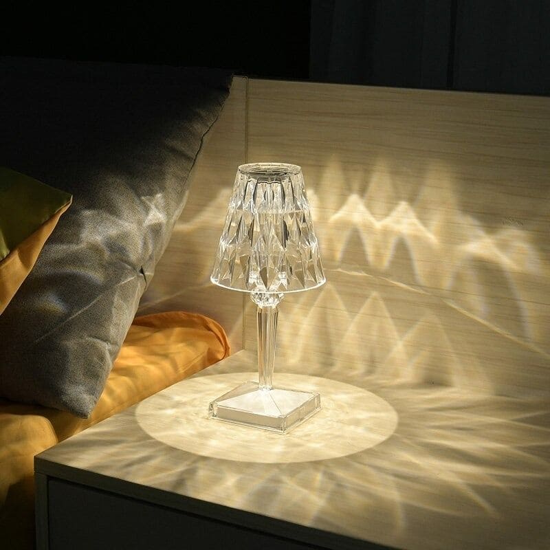 Elegant Acrylic Table Lamp with Crystal Design