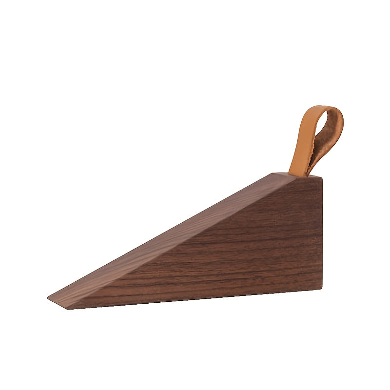 Stylish Wooden Door Wedges | Easy-Grip Leather Handles