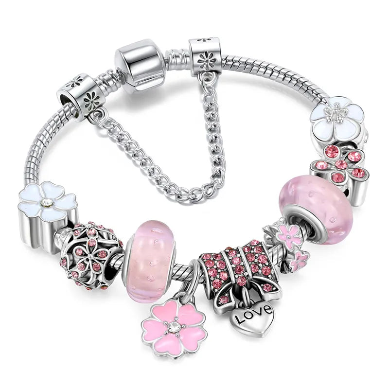 Serene Blossom Bracelet | Adjustable Floral Charm Jewelry