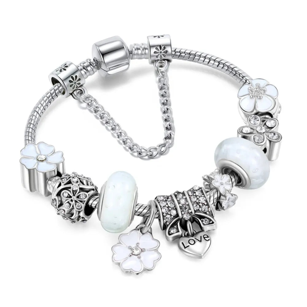 Serene Blossom Bracelet | Adjustable Floral Charm Jewelry