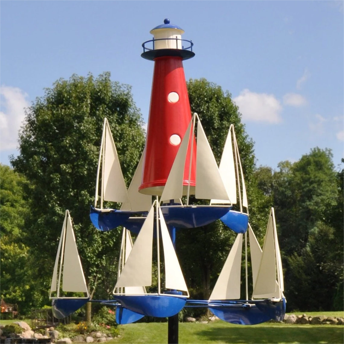 Nautical Breeze Spinner | Colorful Kinetic Garden Sculpture