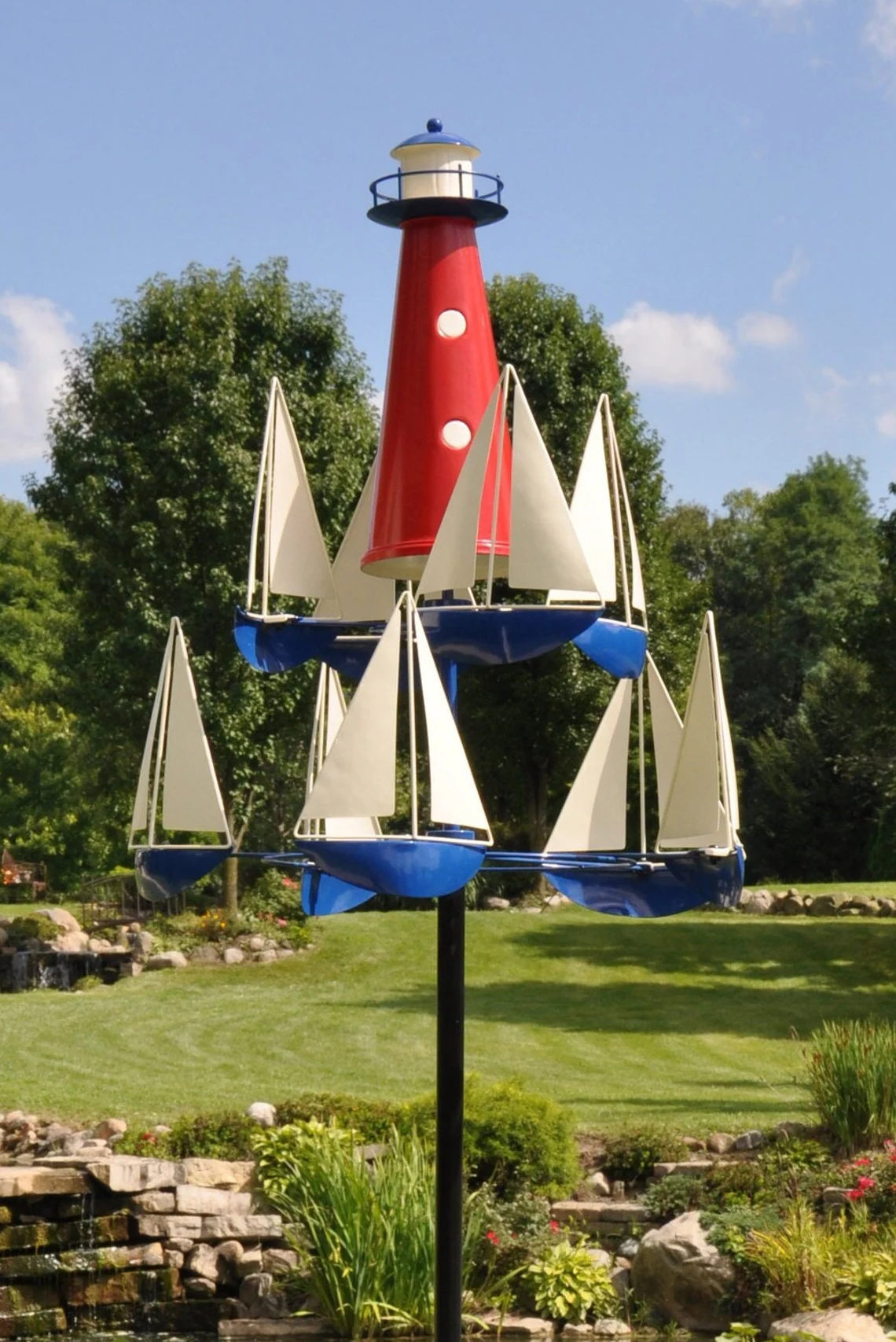 Nautical Breeze Spinner | Colorful Kinetic Garden Sculpture