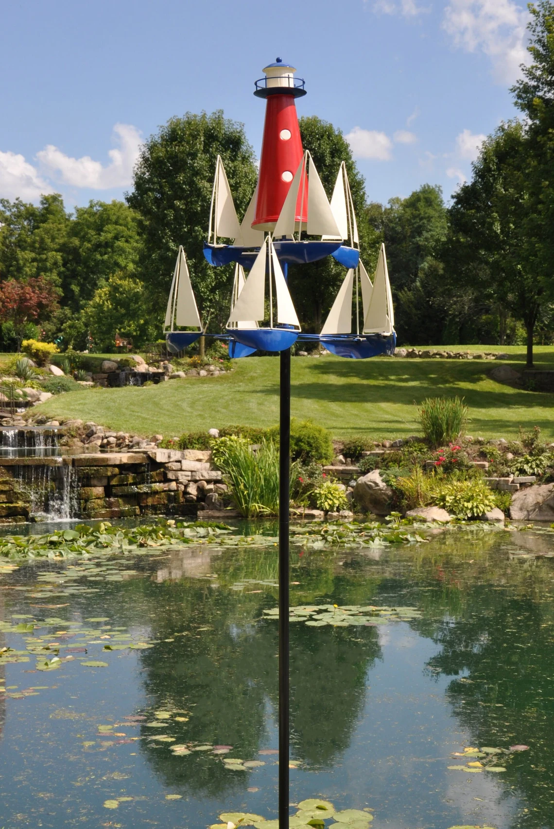 Nautical Breeze Spinner | Colorful Kinetic Garden Sculpture