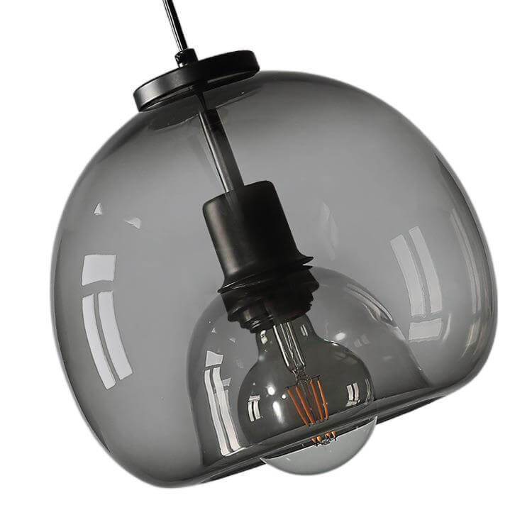 LunaGlow | Elegant Smoke Gray Glass Hanging Light Fixture