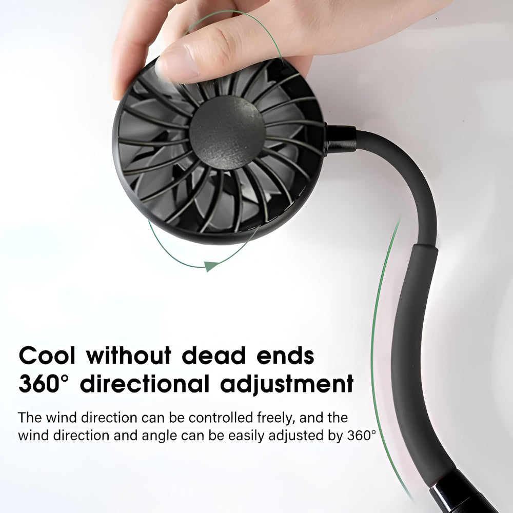 Wearable Cooling Breeze - Rechargeable Neck Fan for Any Activity