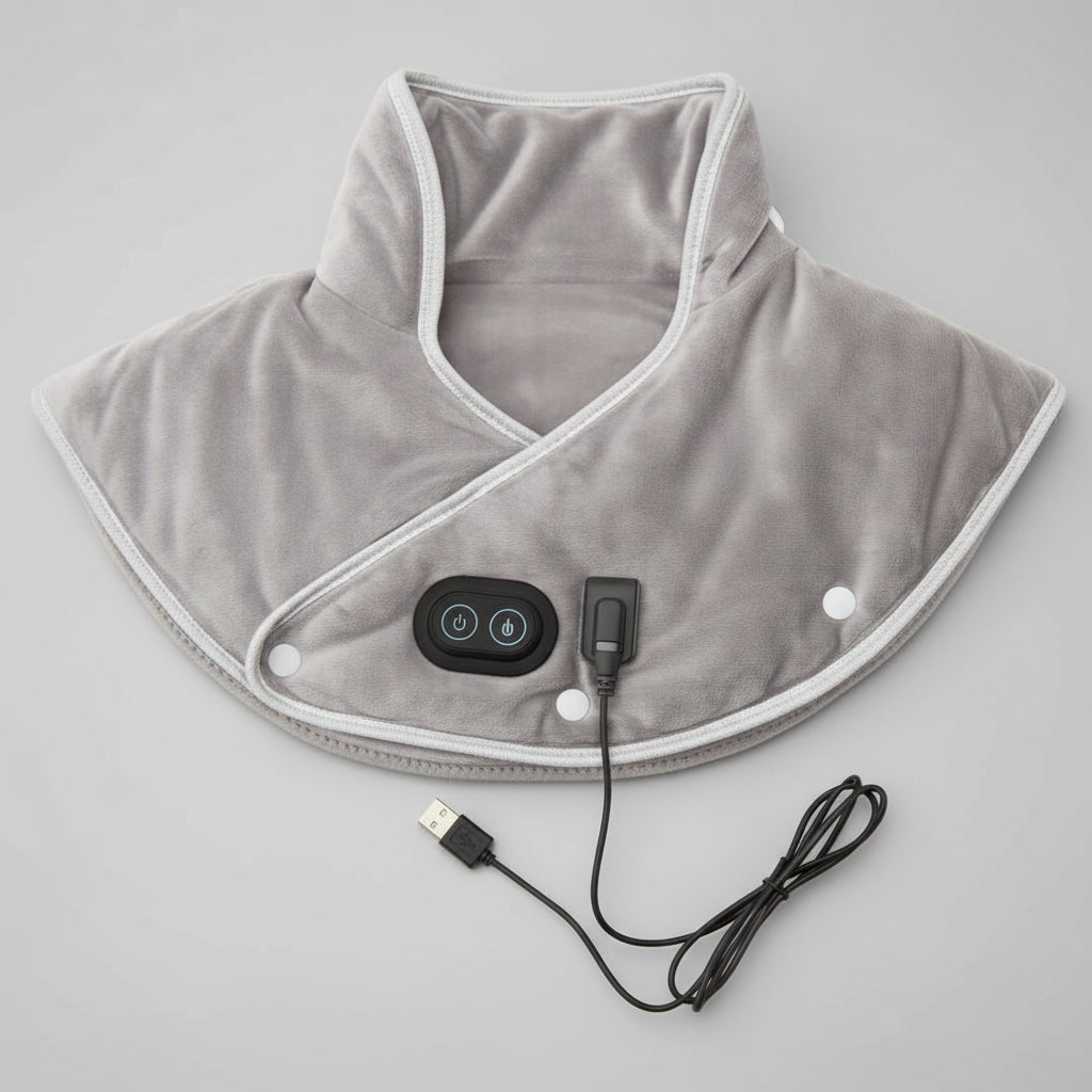 ComfortWave Neck & Shoulder Heating Wrap – 3 Heat Levels, Vibration & Auto Shutoff