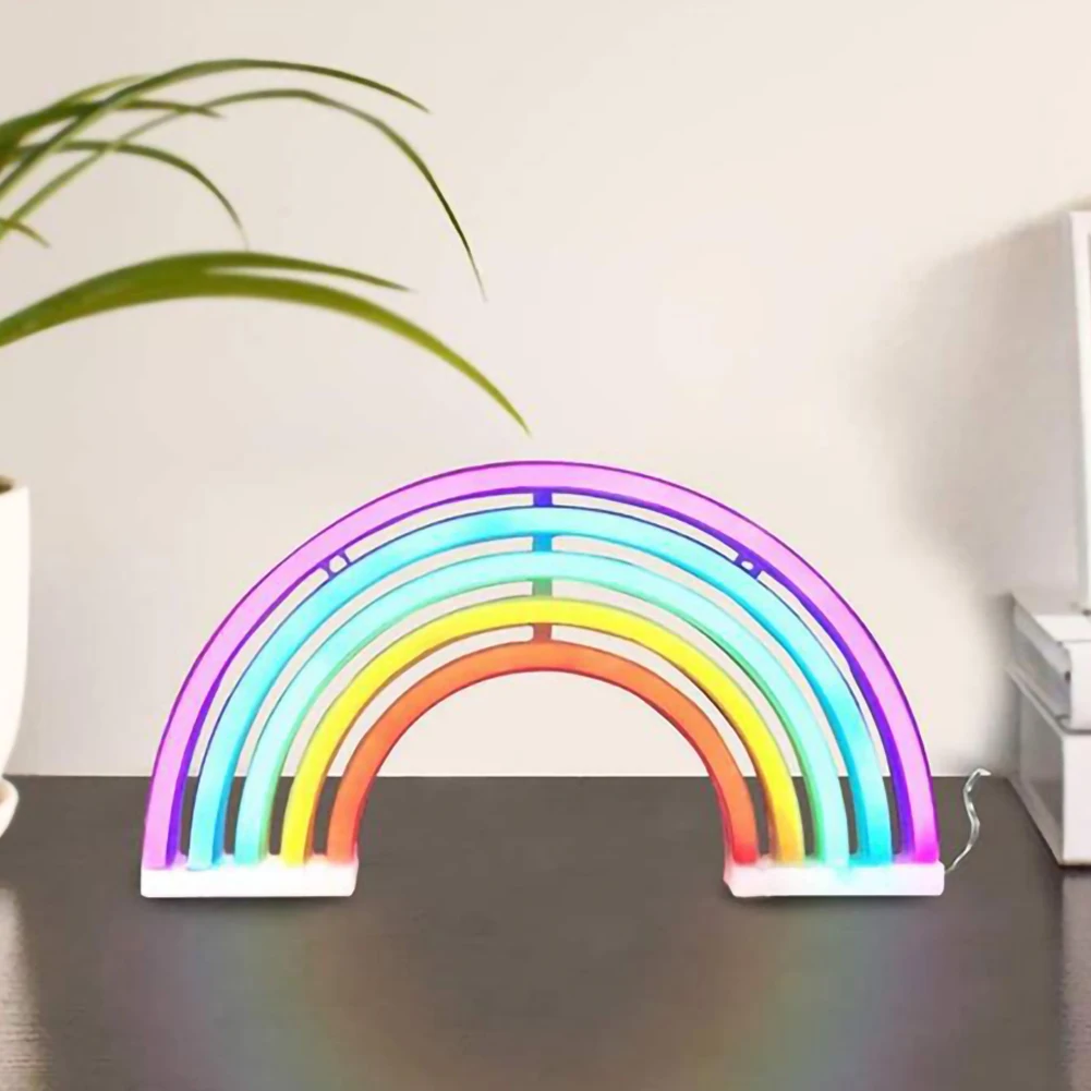Colorful Neon Table Lamp - Rainbow Design
