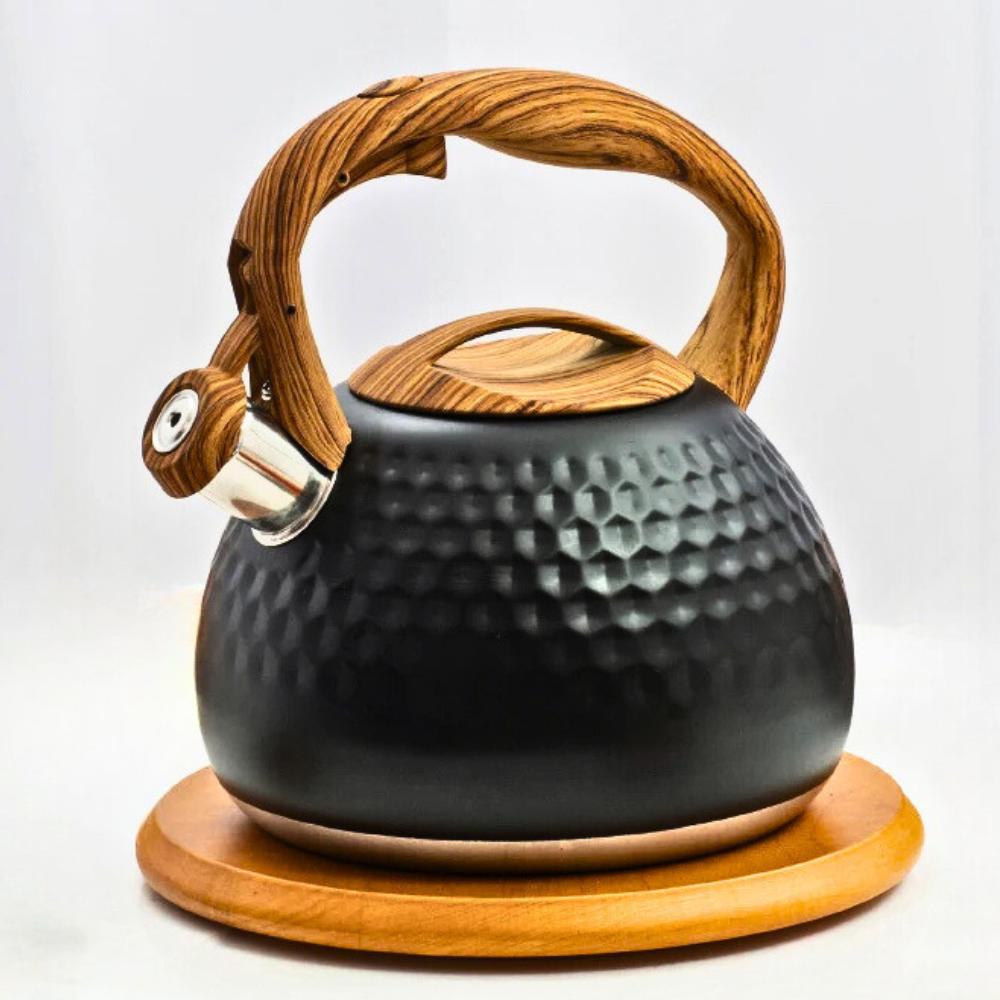 Stylish Manual Kettle with Wooden Handle - 3L Capacity