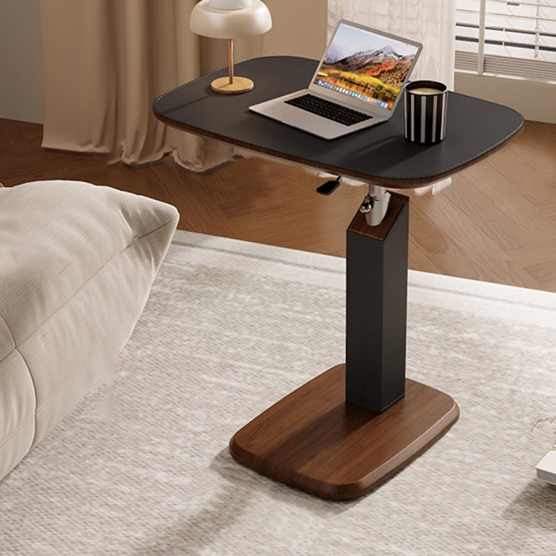 Versatile Height-Adjustable Leather-Inspired Side Table