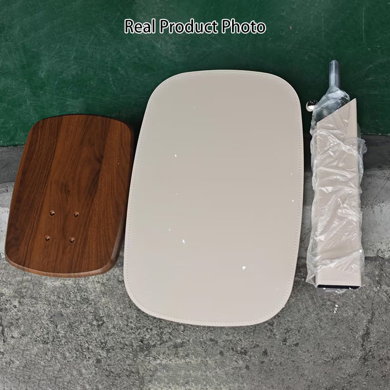 Versatile Height-Adjustable Leather-Inspired Side Table
