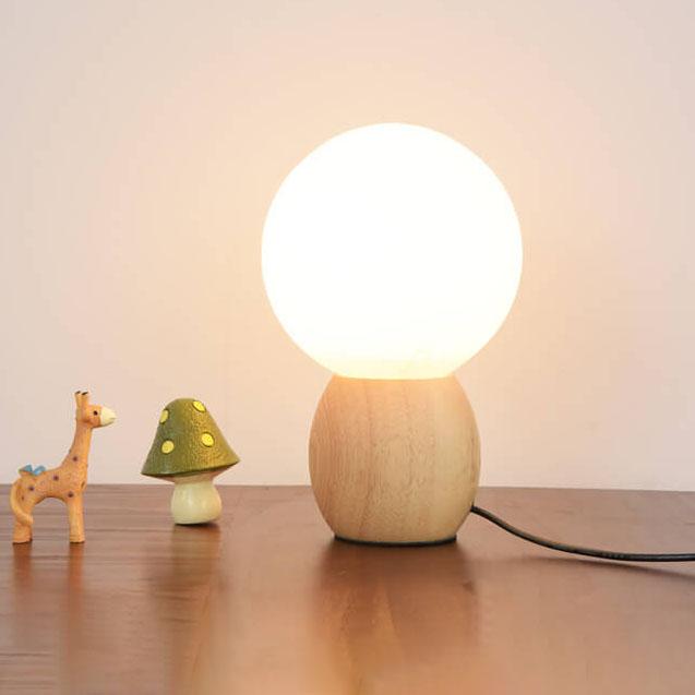 LunaBeam | Stylish Wood and Glass Table Lamp for Any Room