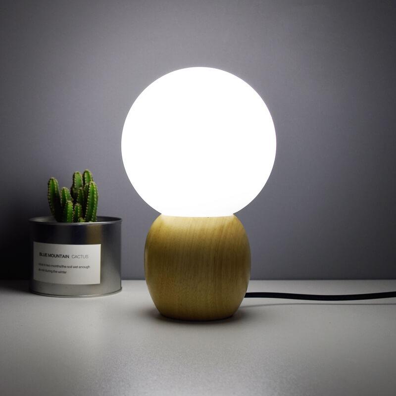 LunaBeam | Stylish Wood and Glass Table Lamp for Any Room