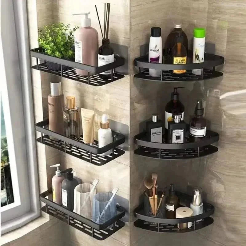 Sleek Adhesive Bathroom Shelf | Effortless Installation & Style