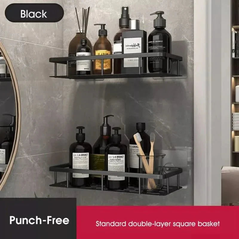 Sleek Adhesive Bathroom Shelf | Effortless Installation & Style