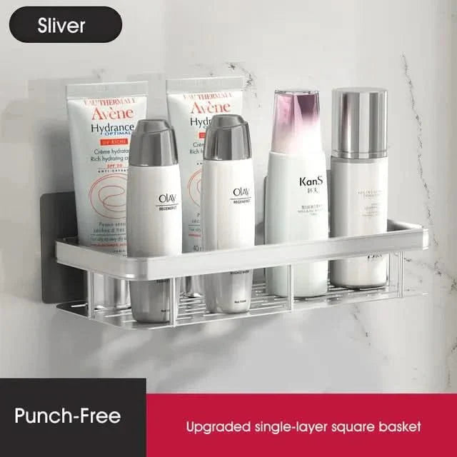 Sleek Adhesive Bathroom Shelf | Effortless Installation & Style