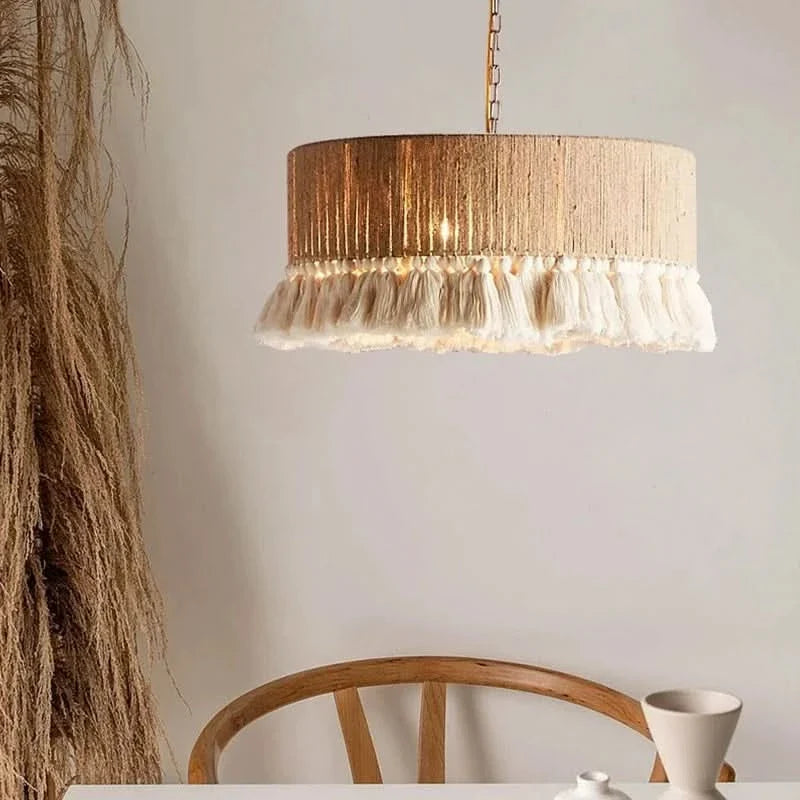 Hemp Haven – Natural Rope LED Hanging Light Fixture