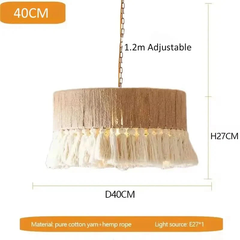 Hemp Haven – Natural Rope LED Hanging Light Fixture