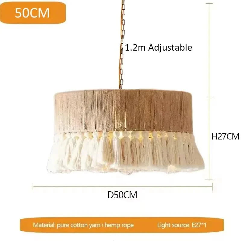 Hemp Haven – Natural Rope LED Hanging Light Fixture