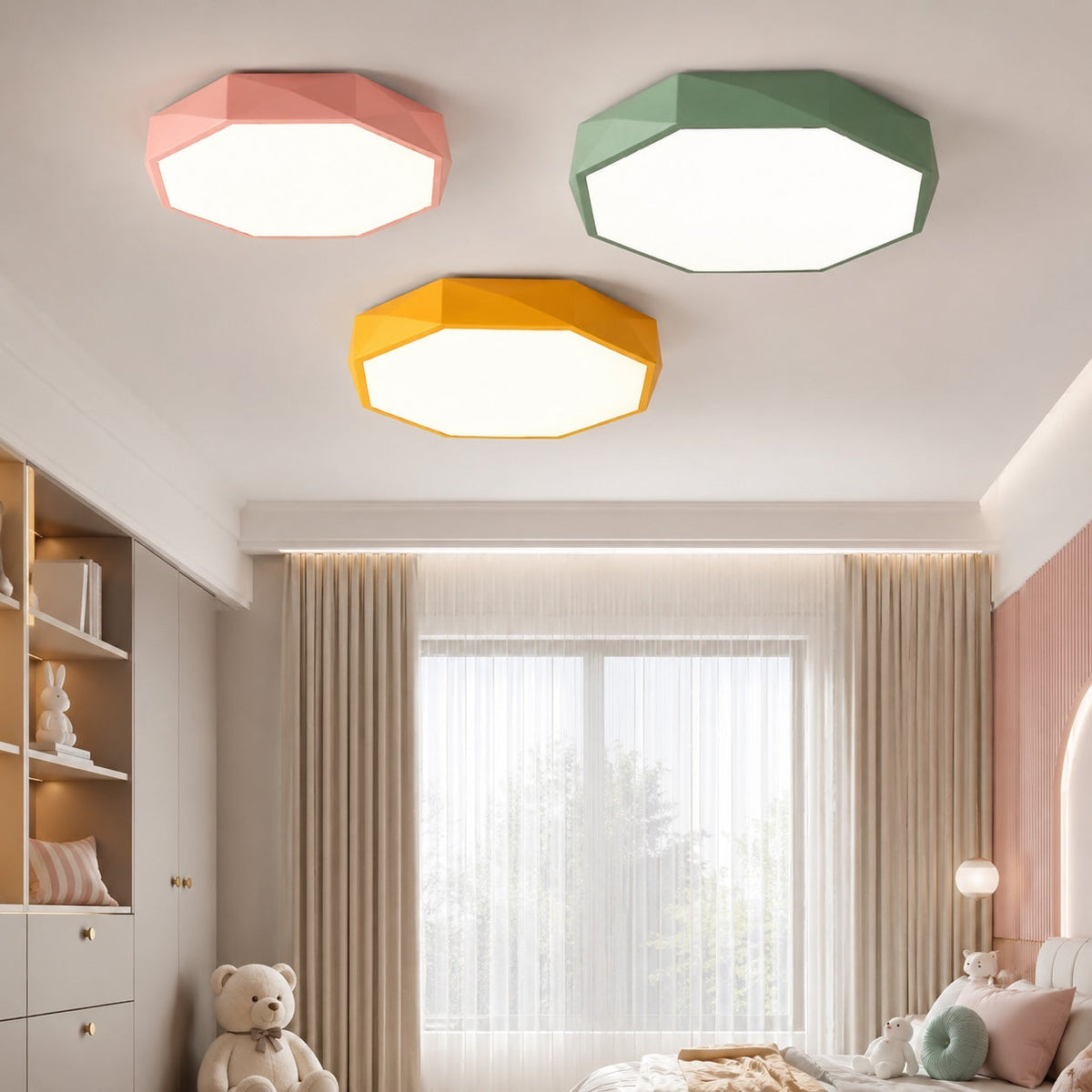 Stylish Dimmable Octagonal LED Ceiling Fixture