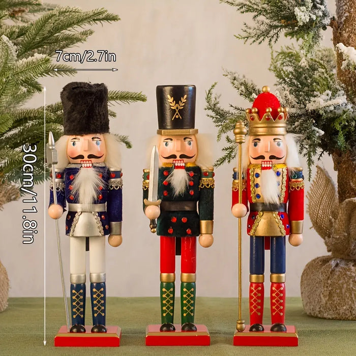 Festive Guardian | Classic Wooden Nutcracker Decoration for Holidays