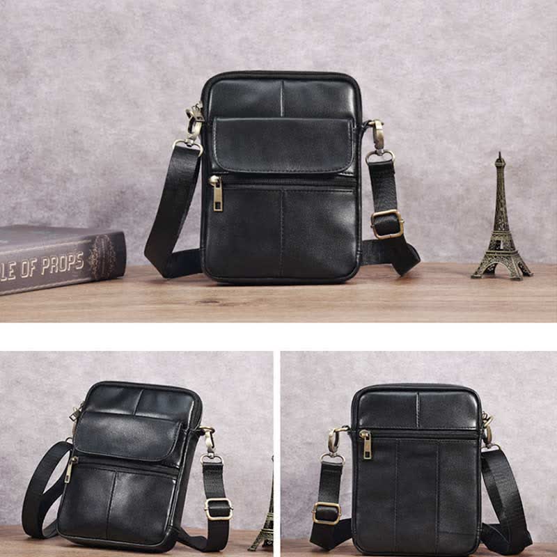 Sleek Leather Crossbody Bag for Men