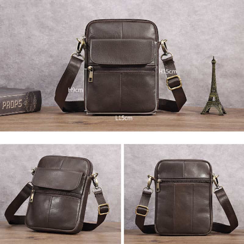 Sleek Leather Crossbody Bag for Men