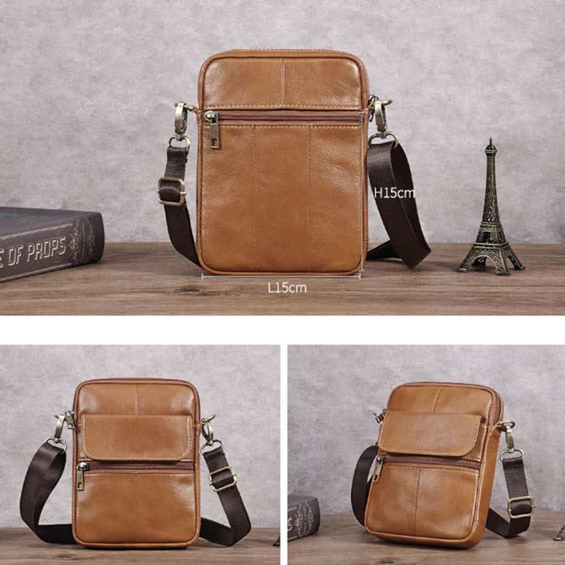 Sleek Leather Crossbody Bag for Men