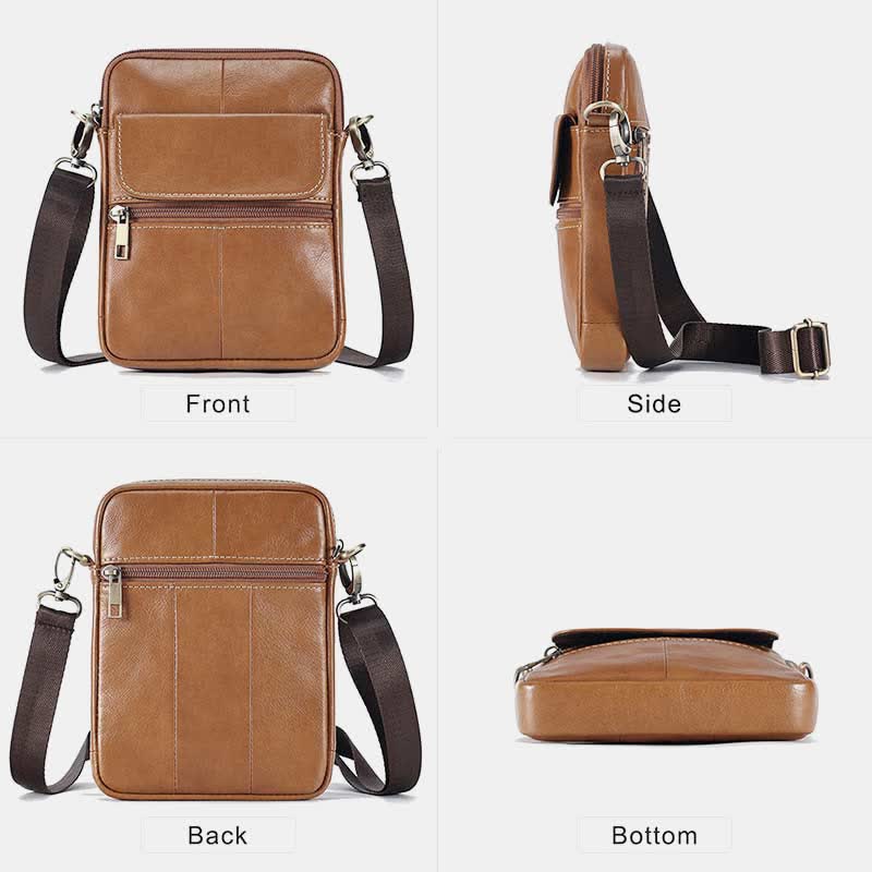 Sleek Leather Crossbody Bag for Men