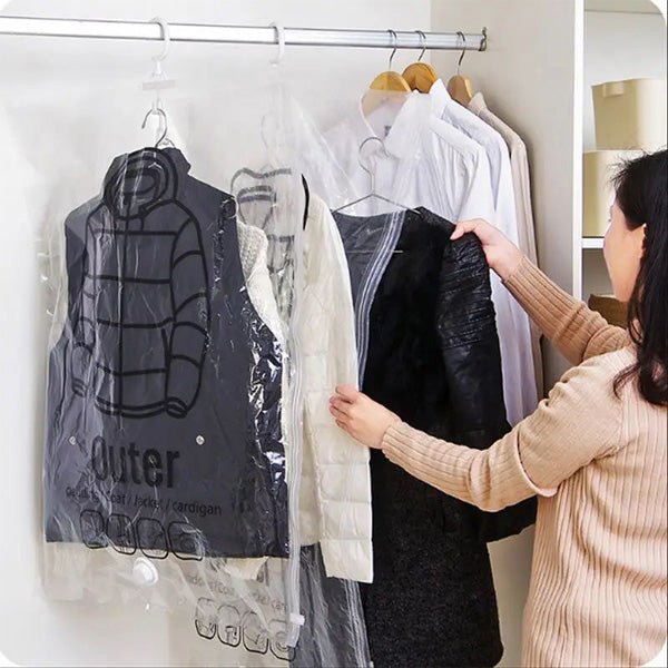 Vertical Vacuum Storage Bags for Space-Saving Solutions (4-Pack)