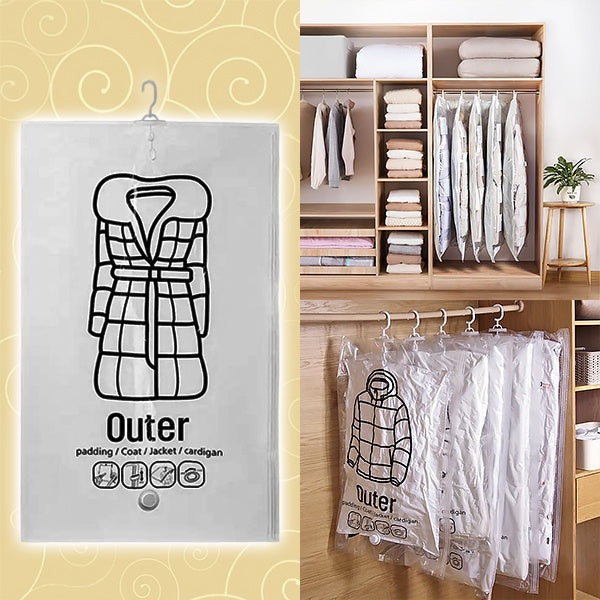 Vertical Vacuum Storage Bags for Space-Saving Solutions (4-Pack)