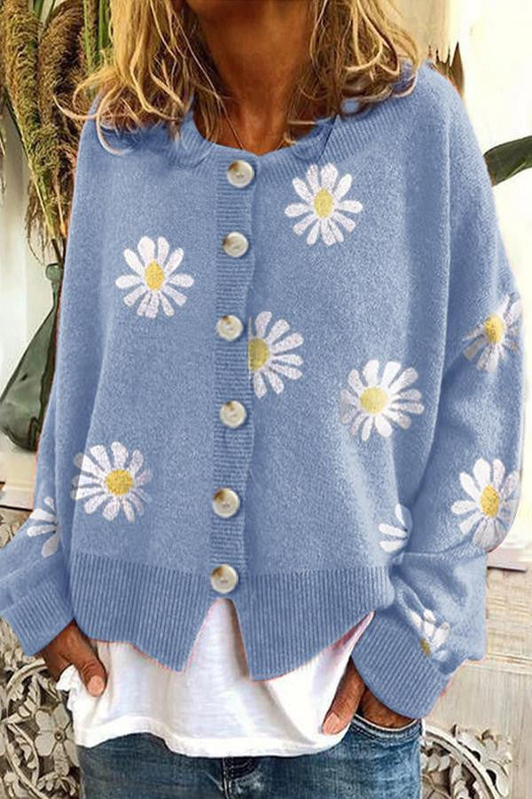 Chic Floral Knit Sweater for Cozy Seasons
