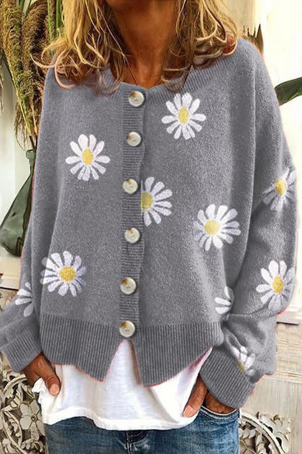 Chic Floral Knit Sweater for Cozy Seasons