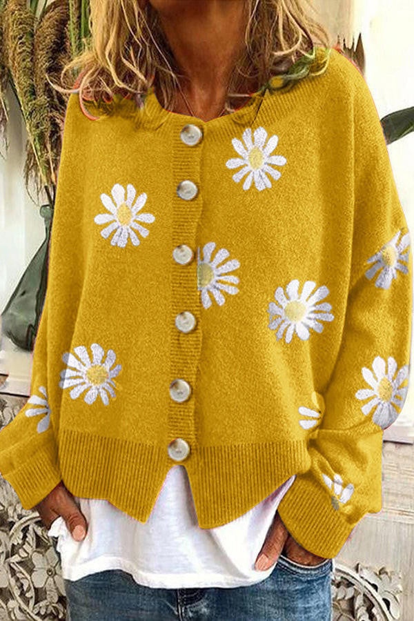 Chic Floral Knit Sweater for Cozy Seasons