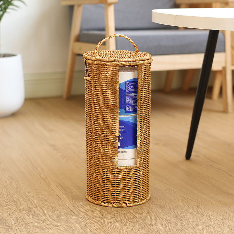 Stylish Free-Standing Toilet Paper Organizer with Rope Design