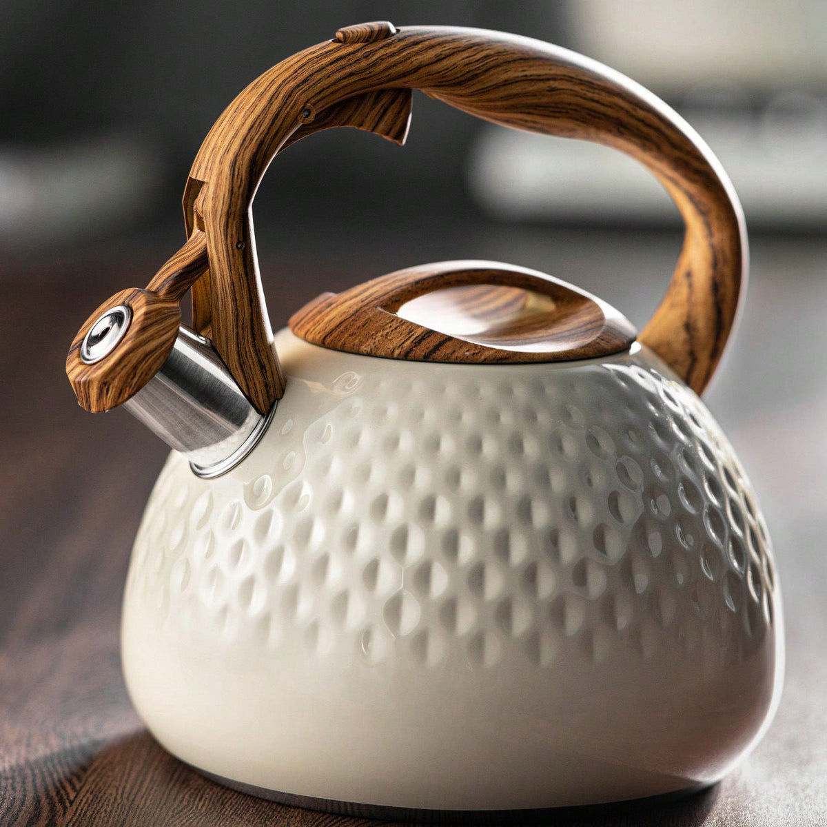 Stylish Manual Kettle with Wooden Handle - 3L Capacity